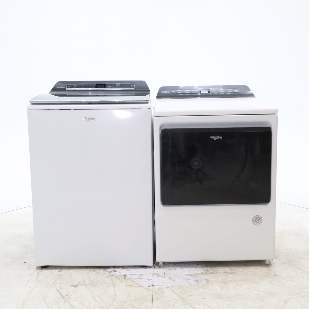 Pictures of ENERGY STAR Whirlpool 5.2 - 5.3 cu. ft. Smart Top Load Washing Machine with 2 in 1 Removable Agitator and Whirlpool 7.4 cu. ft. Electric Dryer with AccuDry Sensor and Wrinkle Shield  - Scratch & Dent - Minor - Neu Appliance Outlet - Discount Appliance Outlet in Austin, Tx