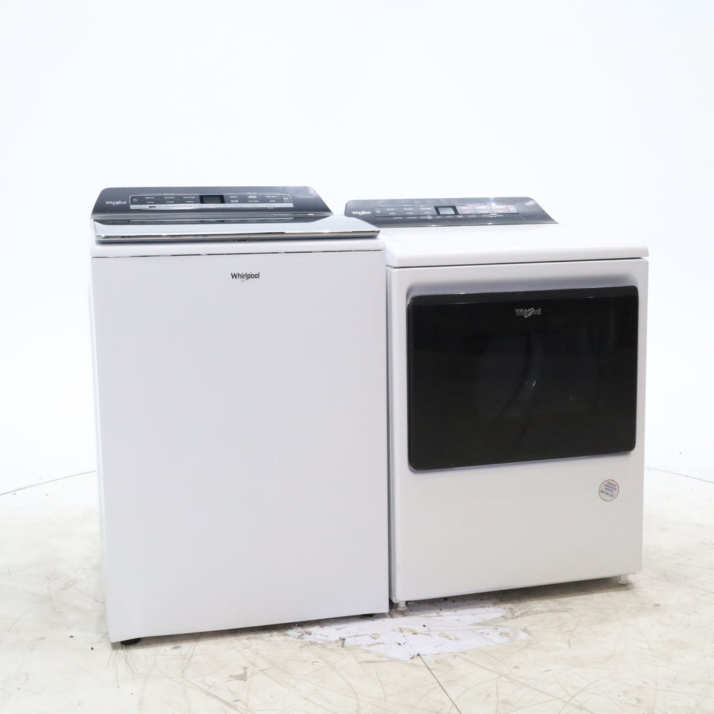 Pictures of ENERGY STAR Whirlpool 5.2 - 5.3 cu. ft. Smart Top Load Washing Machine with 2 in 1 Removable Agitator and Whirlpool 7.4 cu. ft. Electric Dryer with AccuDry Sensor and Wrinkle Shield  - Scratch & Dent - Minor - Neu Appliance Outlet - Discount Appliance Outlet in Austin, Tx