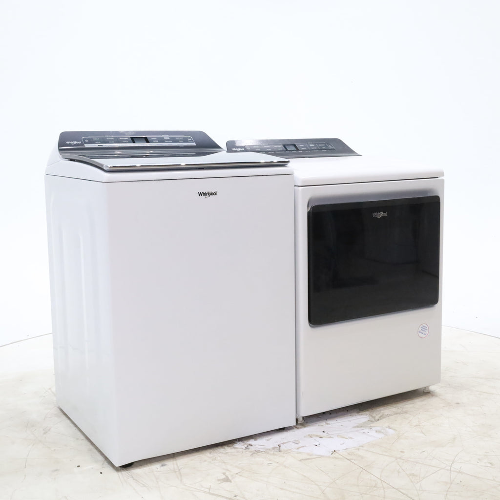 Pictures of ENERGY STAR Whirlpool 5.2 - 5.3 cu. ft. Smart Top Load Washing Machine with 2 in 1 Removable Agitator and Whirlpool 7.4 cu. ft. Electric Dryer with AccuDry Sensor and Wrinkle Shield  - Scratch & Dent - Minor - Neu Appliance Outlet - Discount Appliance Outlet in Austin, Tx