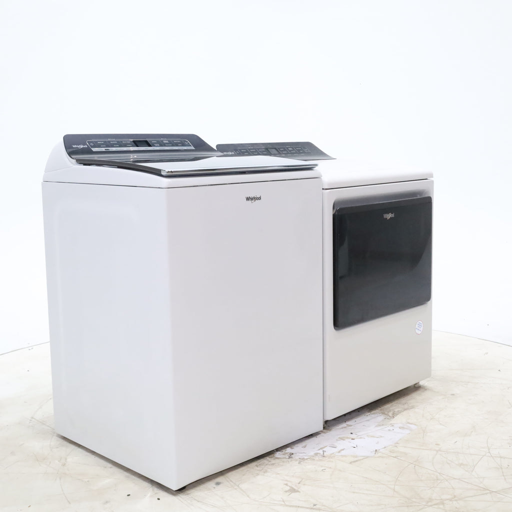 Pictures of ENERGY STAR Whirlpool 5.2 - 5.3 cu. ft. Smart Top Load Washing Machine with 2 in 1 Removable Agitator and Whirlpool 7.4 cu. ft. Electric Dryer with AccuDry Sensor and Wrinkle Shield  - Scratch & Dent - Minor - Neu Appliance Outlet - Discount Appliance Outlet in Austin, Tx