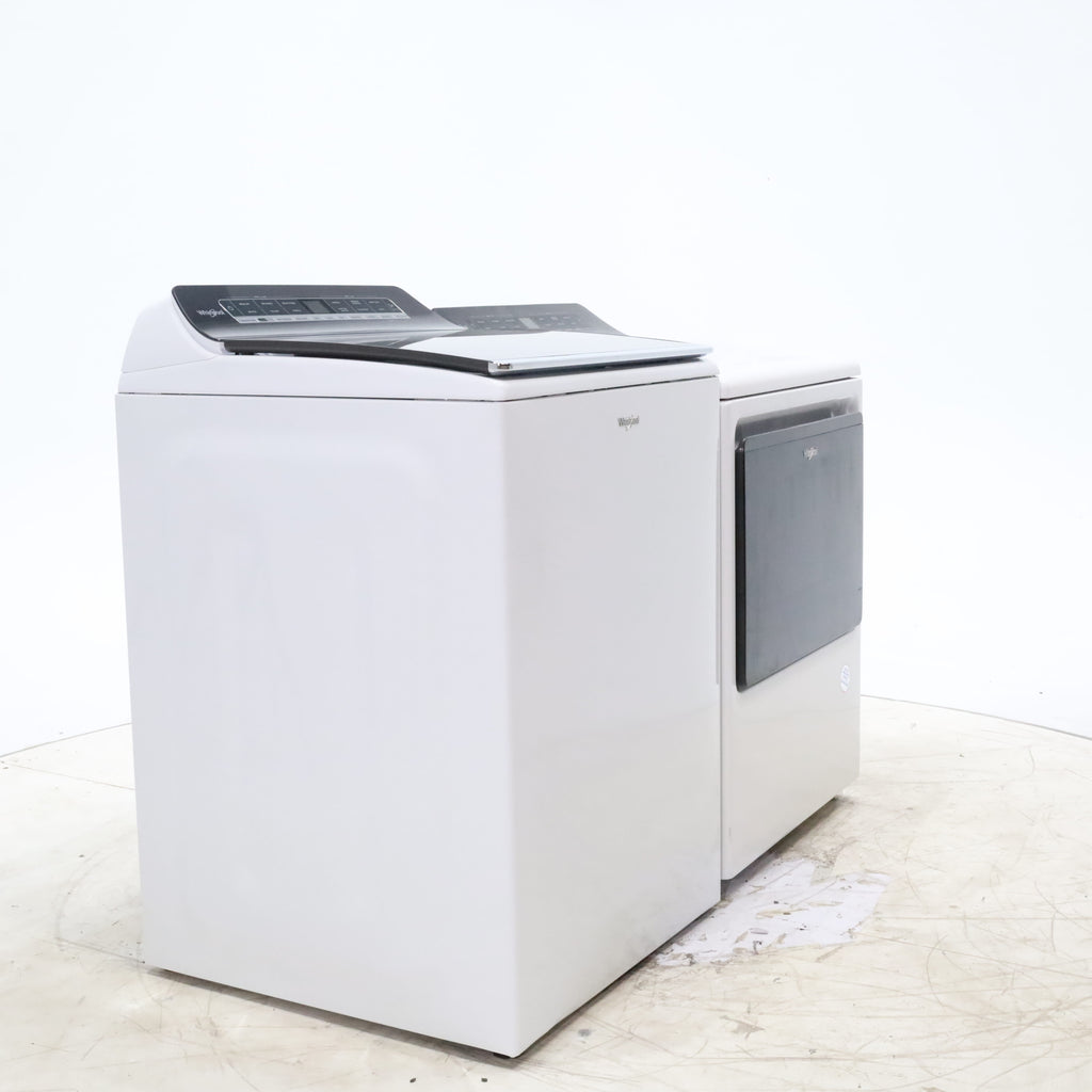 Pictures of ENERGY STAR Whirlpool 5.2 - 5.3 cu. ft. Smart Top Load Washing Machine with 2 in 1 Removable Agitator and Whirlpool 7.4 cu. ft. Electric Dryer with AccuDry Sensor and Wrinkle Shield  - Scratch & Dent - Minor - Neu Appliance Outlet - Discount Appliance Outlet in Austin, Tx