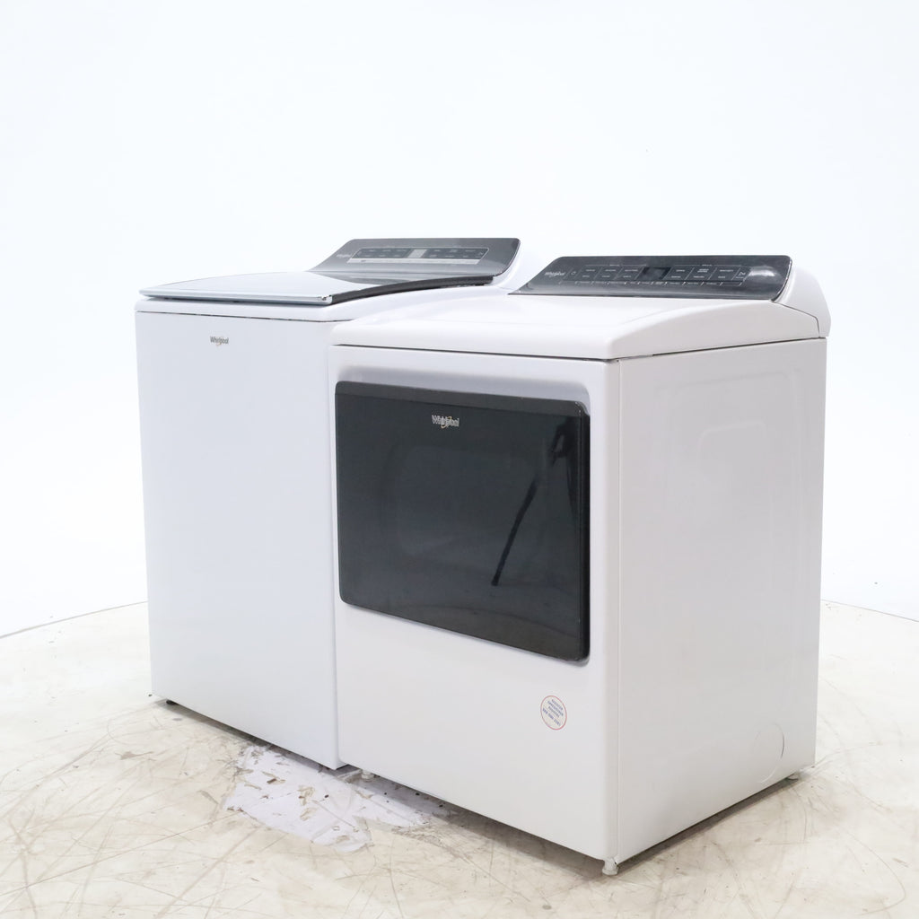 Pictures of ENERGY STAR Whirlpool 5.2 - 5.3 cu. ft. Smart Top Load Washing Machine with 2 in 1 Removable Agitator and Whirlpool 7.4 cu. ft. Electric Dryer with AccuDry Sensor and Wrinkle Shield  - Scratch & Dent - Minor - Neu Appliance Outlet - Discount Appliance Outlet in Austin, Tx