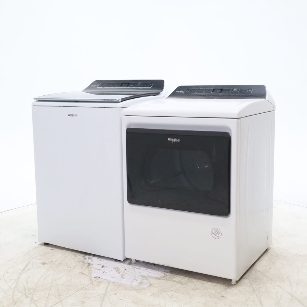Pictures of ENERGY STAR Whirlpool 5.2 - 5.3 cu. ft. Smart Top Load Washing Machine with 2 in 1 Removable Agitator and Whirlpool 7.4 cu. ft. Electric Dryer with AccuDry Sensor and Wrinkle Shield  - Scratch & Dent - Minor - Neu Appliance Outlet - Discount Appliance Outlet in Austin, Tx