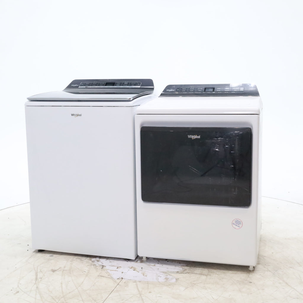 Pictures of ENERGY STAR Whirlpool 5.2 - 5.3 cu. ft. Smart Top Load Washing Machine with 2 in 1 Removable Agitator and Whirlpool 7.4 cu. ft. Electric Dryer with AccuDry Sensor and Wrinkle Shield  - Scratch & Dent - Minor - Neu Appliance Outlet - Discount Appliance Outlet in Austin, Tx