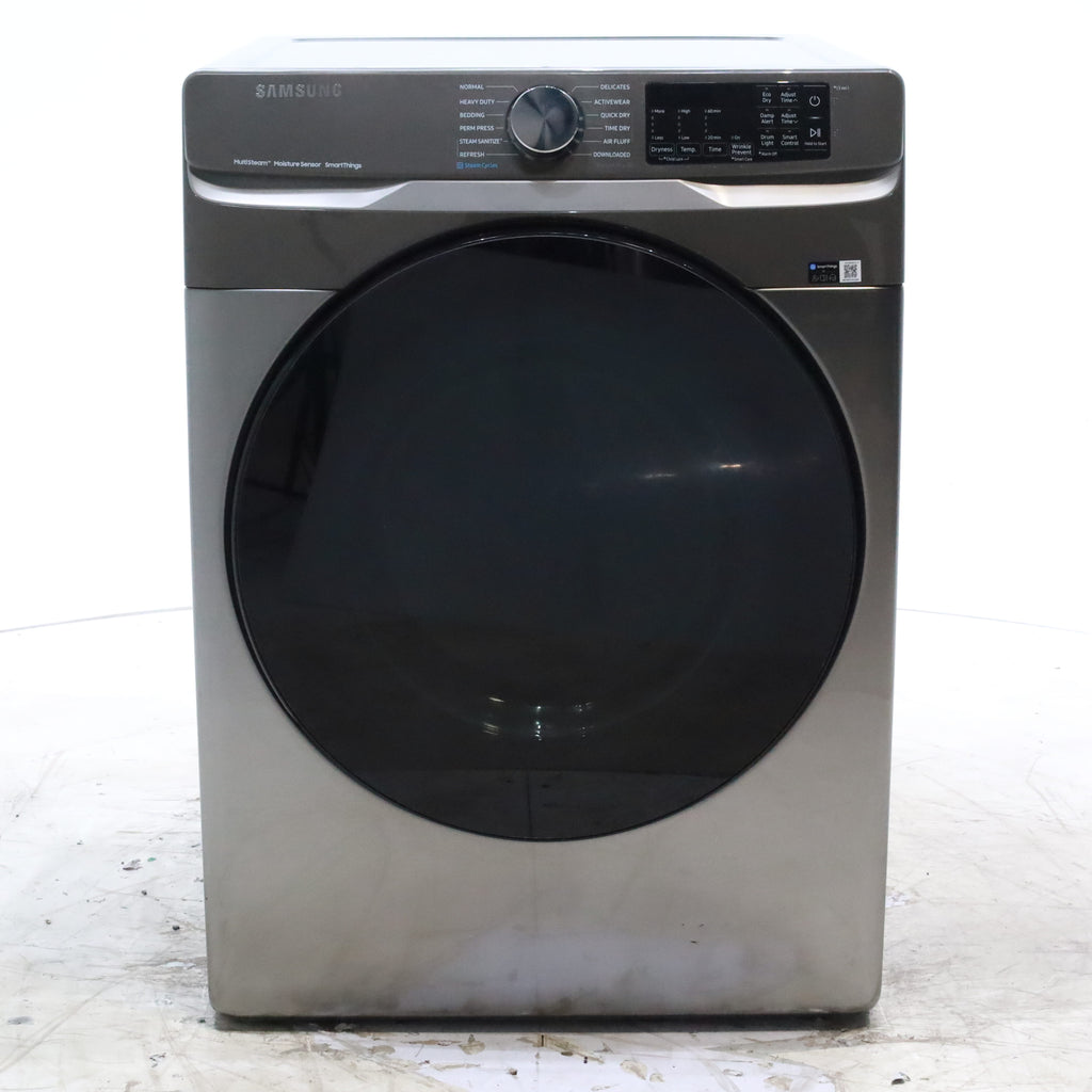 Pictures of Platinum Samsung 7.5 cu. ft. Front Load Electric Dryer with Steam- Scratch & Dent - Minor - Neu Appliance Outlet - Discount Appliance Outlet in Austin, Tx