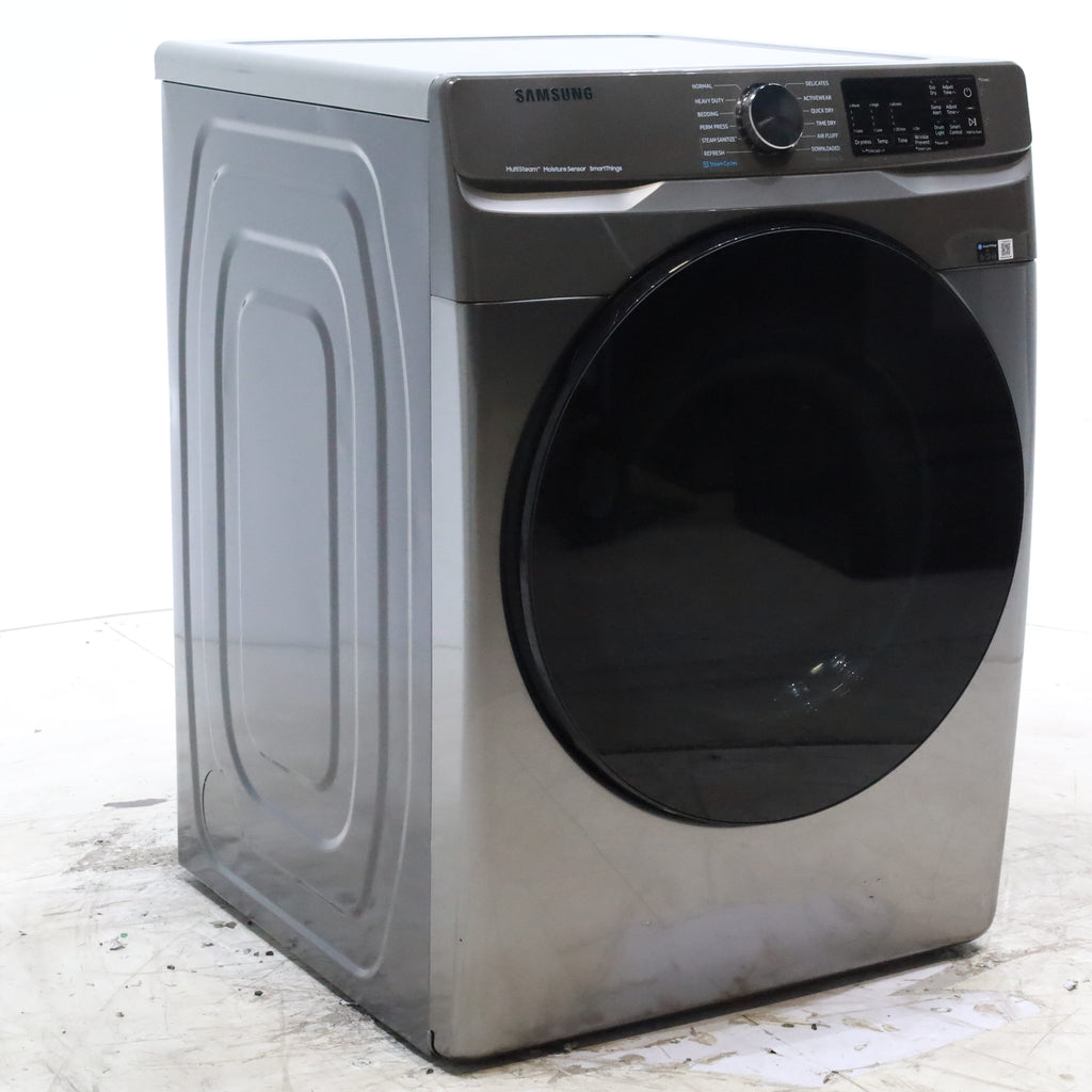 Pictures of Platinum Samsung 7.5 cu. ft. Front Load Electric Dryer with Steam- Scratch & Dent - Minor - Neu Appliance Outlet - Discount Appliance Outlet in Austin, Tx