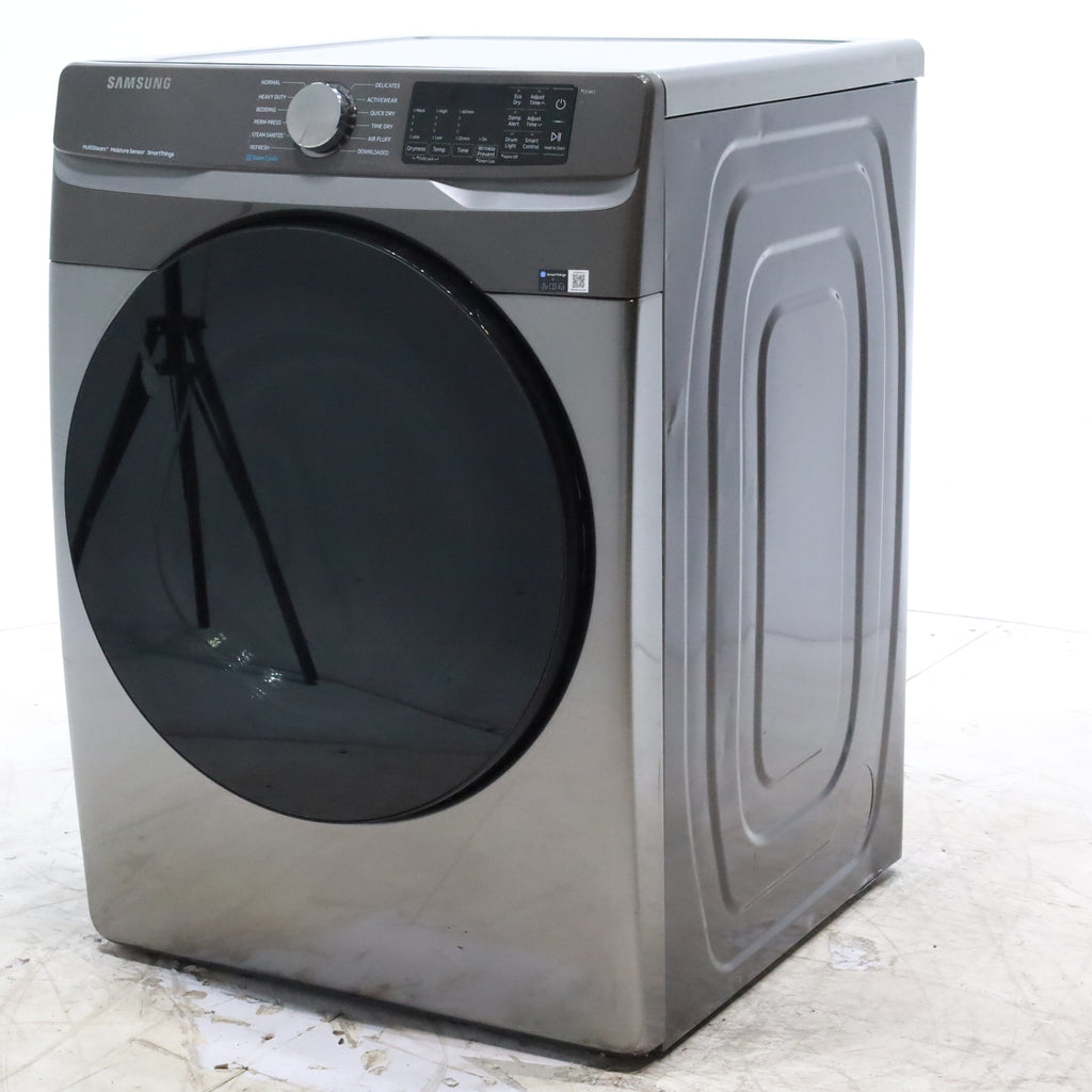 Pictures of Platinum Samsung 7.5 cu. ft. Front Load Electric Dryer with Steam- Scratch & Dent - Minor - Neu Appliance Outlet - Discount Appliance Outlet in Austin, Tx