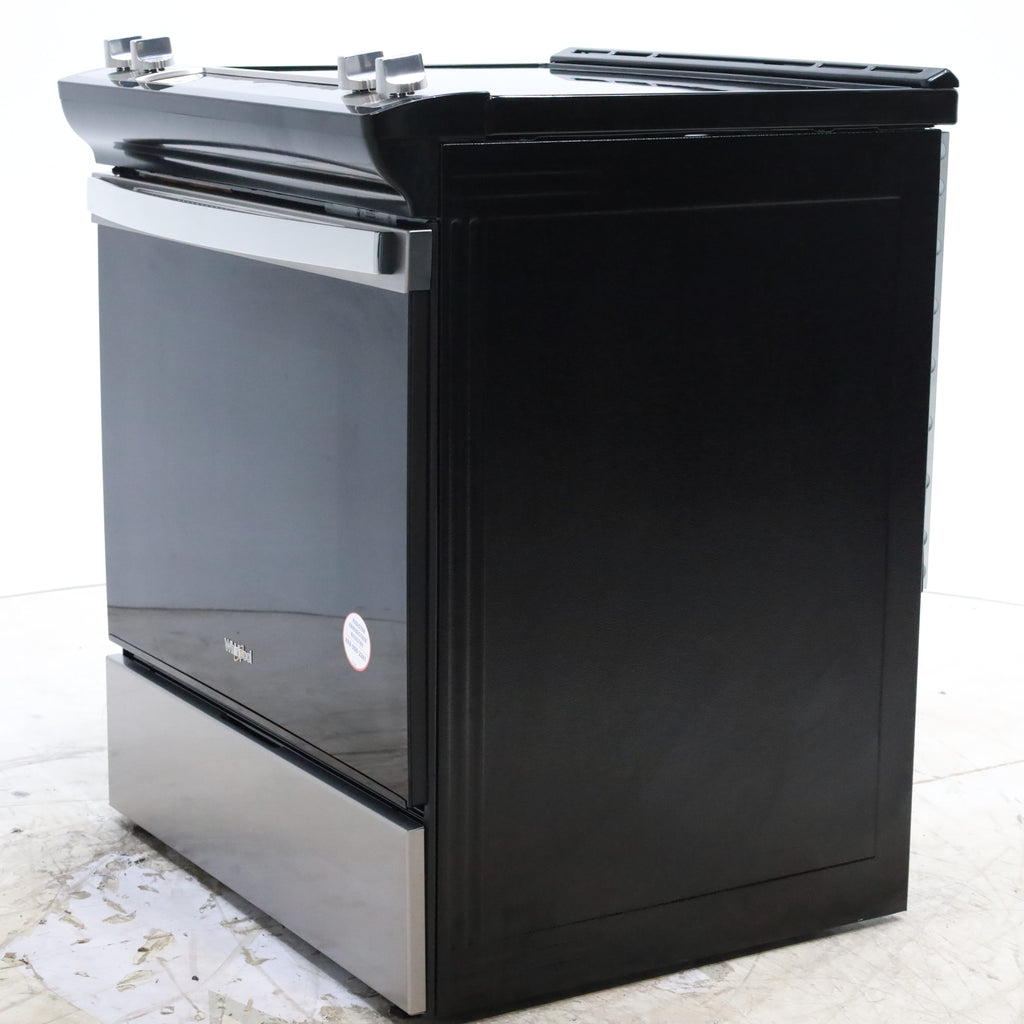 Pictures of Fingerprint Resistant Stainless Steel Whirlpool 30" Glass Top 4 Burners 4.8-cu ft Self-Cleaning Slide-in Electric Range  - Scratch & Dent - Minor - Neu Appliance Outlet - Discount Appliance Outlet in Austin, Tx