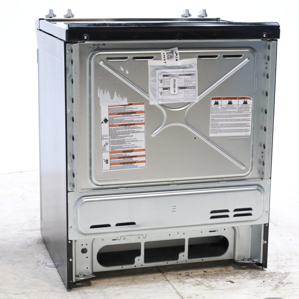 Pictures of Fingerprint Resistant Stainless Steel Whirlpool 30" Glass Top 4 Burners 4.8-cu ft Self-Cleaning Slide-in Electric Range  - Scratch & Dent - Minor - Neu Appliance Outlet - Discount Appliance Outlet in Austin, Tx