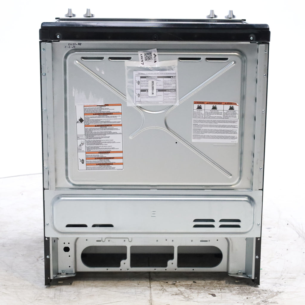 Pictures of Fingerprint Resistant Stainless Steel Whirlpool 30" Glass Top 4 Burners 4.8-cu ft Self-Cleaning Slide-in Electric Range  - Scratch & Dent - Minor - Neu Appliance Outlet - Discount Appliance Outlet in Austin, Tx