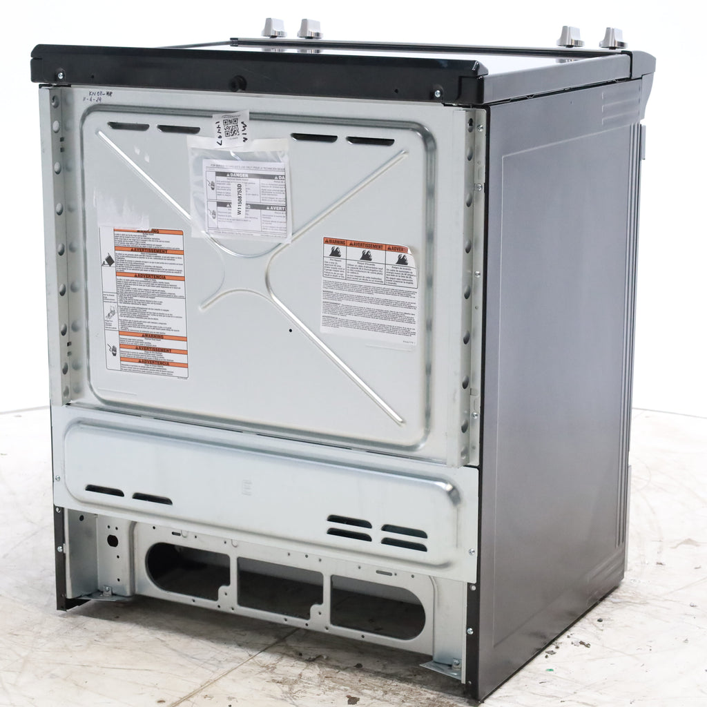 Pictures of Fingerprint Resistant Stainless Steel Whirlpool 30" Glass Top 4 Burners 4.8-cu ft Self-Cleaning Slide-in Electric Range  - Scratch & Dent - Minor - Neu Appliance Outlet - Discount Appliance Outlet in Austin, Tx