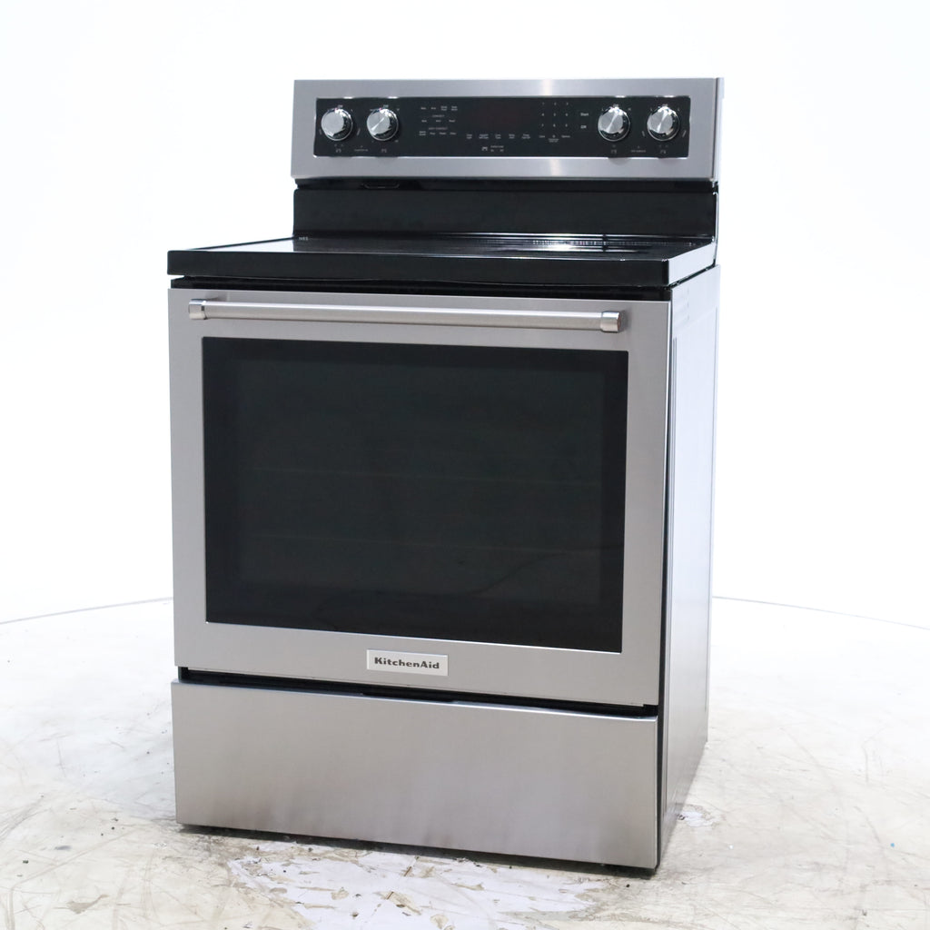 Pictures of KitchenAid 30-Inch 5 Element 6.4 Cu Ft. Capacity Electric Convection Range with PrintShield™ Finish and Even-Heat™ True Convection - Scratch & Dent - Minor - Neu Appliance Outlet - Discount Appliance Outlet in Austin, Tx