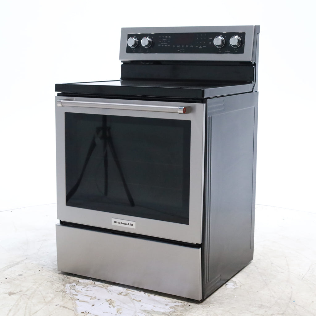 Pictures of KitchenAid 30-Inch 5 Element 6.4 Cu Ft. Capacity Electric Convection Range with PrintShield™ Finish and Even-Heat™ True Convection - Scratch & Dent - Minor - Neu Appliance Outlet - Discount Appliance Outlet in Austin, Tx