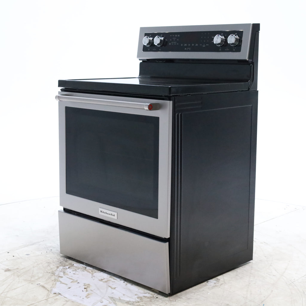 Pictures of KitchenAid 30-Inch 5 Element 6.4 Cu Ft. Capacity Electric Convection Range with PrintShield™ Finish and Even-Heat™ True Convection - Scratch & Dent - Minor - Neu Appliance Outlet - Discount Appliance Outlet in Austin, Tx