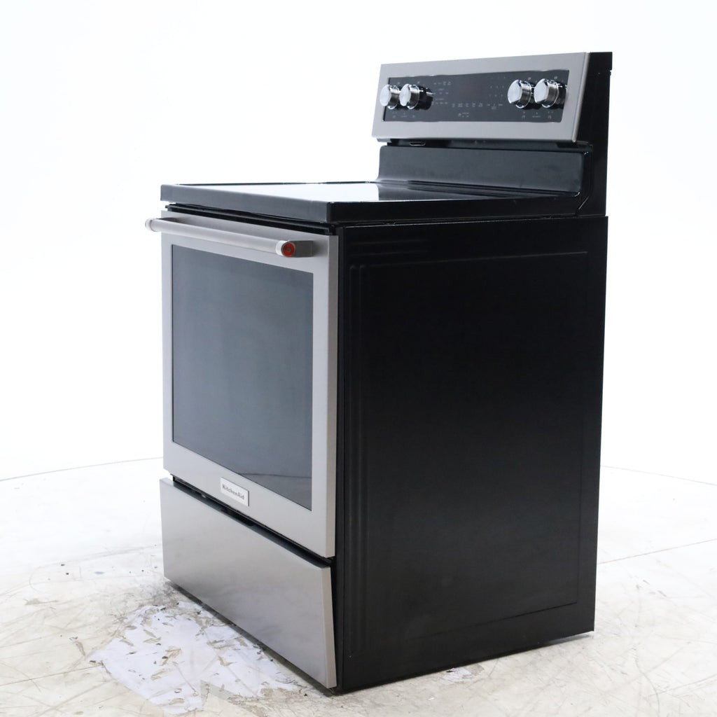 Pictures of KitchenAid 30-Inch 5 Element 6.4 Cu Ft. Capacity Electric Convection Range with PrintShield™ Finish and Even-Heat™ True Convection - Scratch & Dent - Minor - Neu Appliance Outlet - Discount Appliance Outlet in Austin, Tx