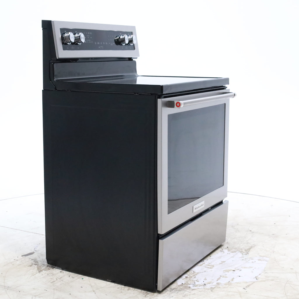Pictures of KitchenAid 30-Inch 5 Element 6.4 Cu Ft. Capacity Electric Convection Range with PrintShield™ Finish and Even-Heat™ True Convection - Scratch & Dent - Minor - Neu Appliance Outlet - Discount Appliance Outlet in Austin, Tx