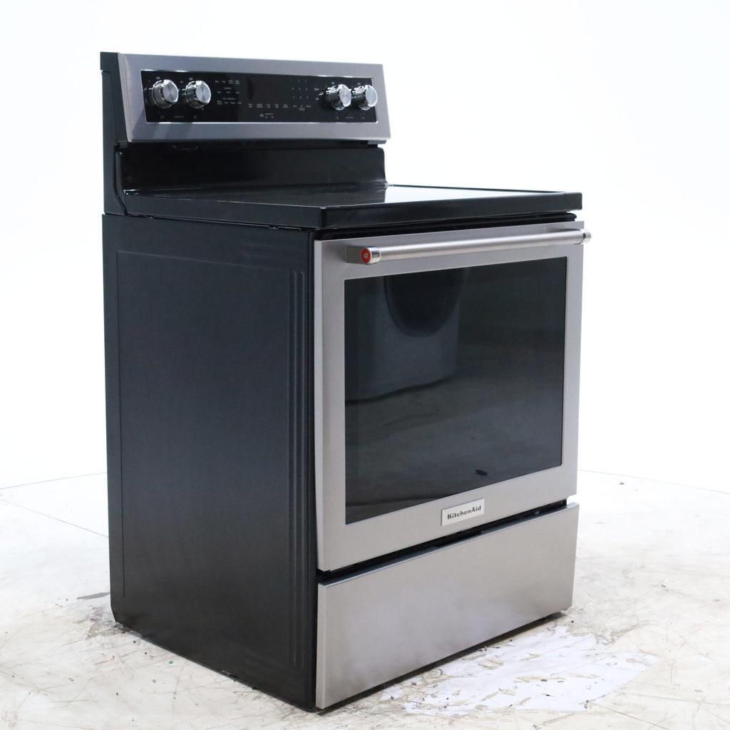Pictures of KitchenAid 30-Inch 5 Element 6.4 Cu Ft. Capacity Electric Convection Range with PrintShield™ Finish and Even-Heat™ True Convection - Scratch & Dent - Minor - Neu Appliance Outlet - Discount Appliance Outlet in Austin, Tx