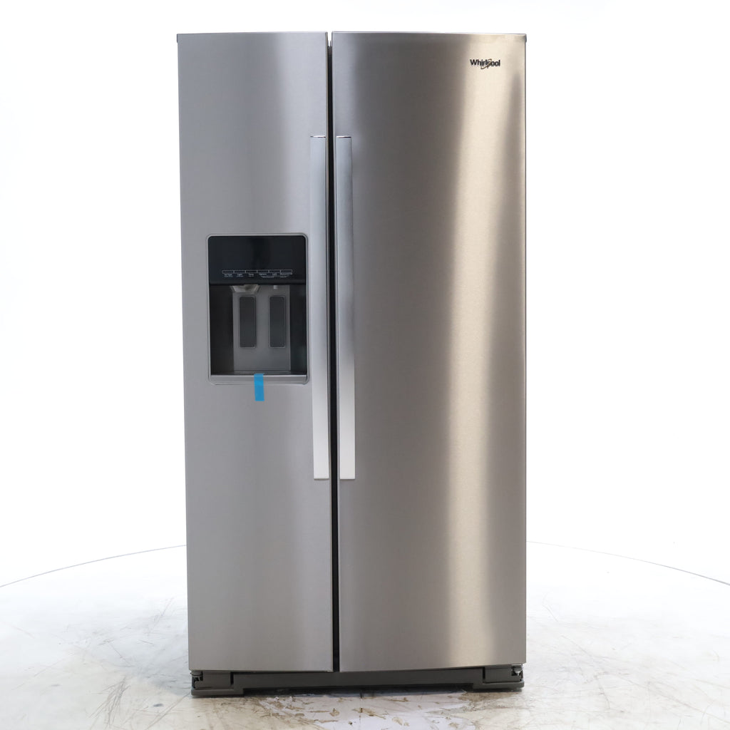 Pictures of Fingerprint-Resistant Stainless Steel Whirlpool 28.49 cu. ft. Side by Side Refrigerator with In Door Ice and Water Dispenser - Scratch & Dent - Minor - Neu Appliance Outlet - Discount Appliance Outlet in Austin, Tx