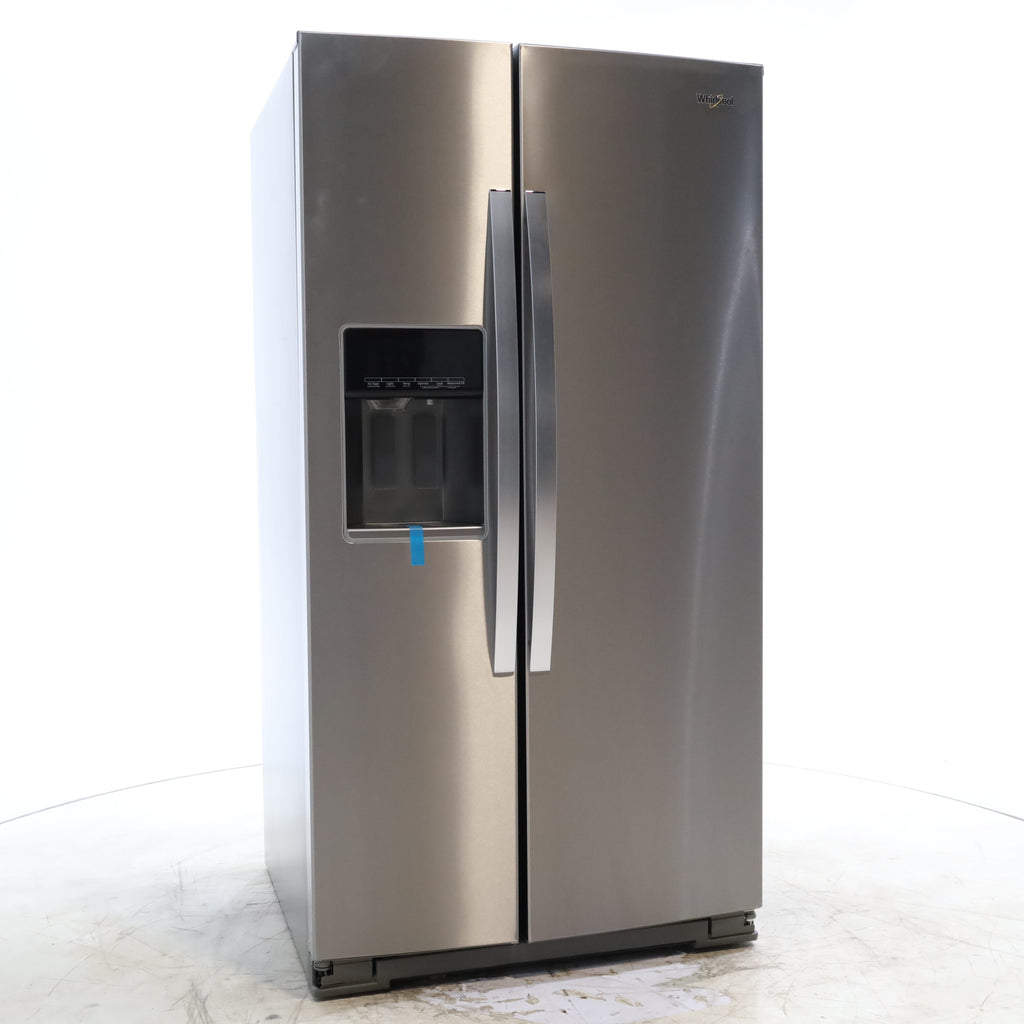 Pictures of Fingerprint-Resistant Stainless Steel Whirlpool 28.49 cu. ft. Side by Side Refrigerator with In Door Ice and Water Dispenser - Scratch & Dent - Minor - Neu Appliance Outlet - Discount Appliance Outlet in Austin, Tx