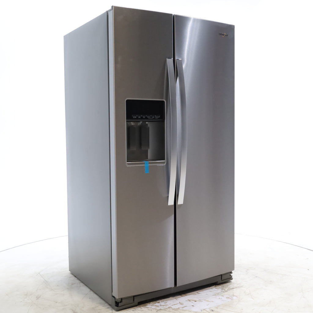 Pictures of Fingerprint-Resistant Stainless Steel Whirlpool 28.49 cu. ft. Side by Side Refrigerator with In Door Ice and Water Dispenser - Scratch & Dent - Minor - Neu Appliance Outlet - Discount Appliance Outlet in Austin, Tx
