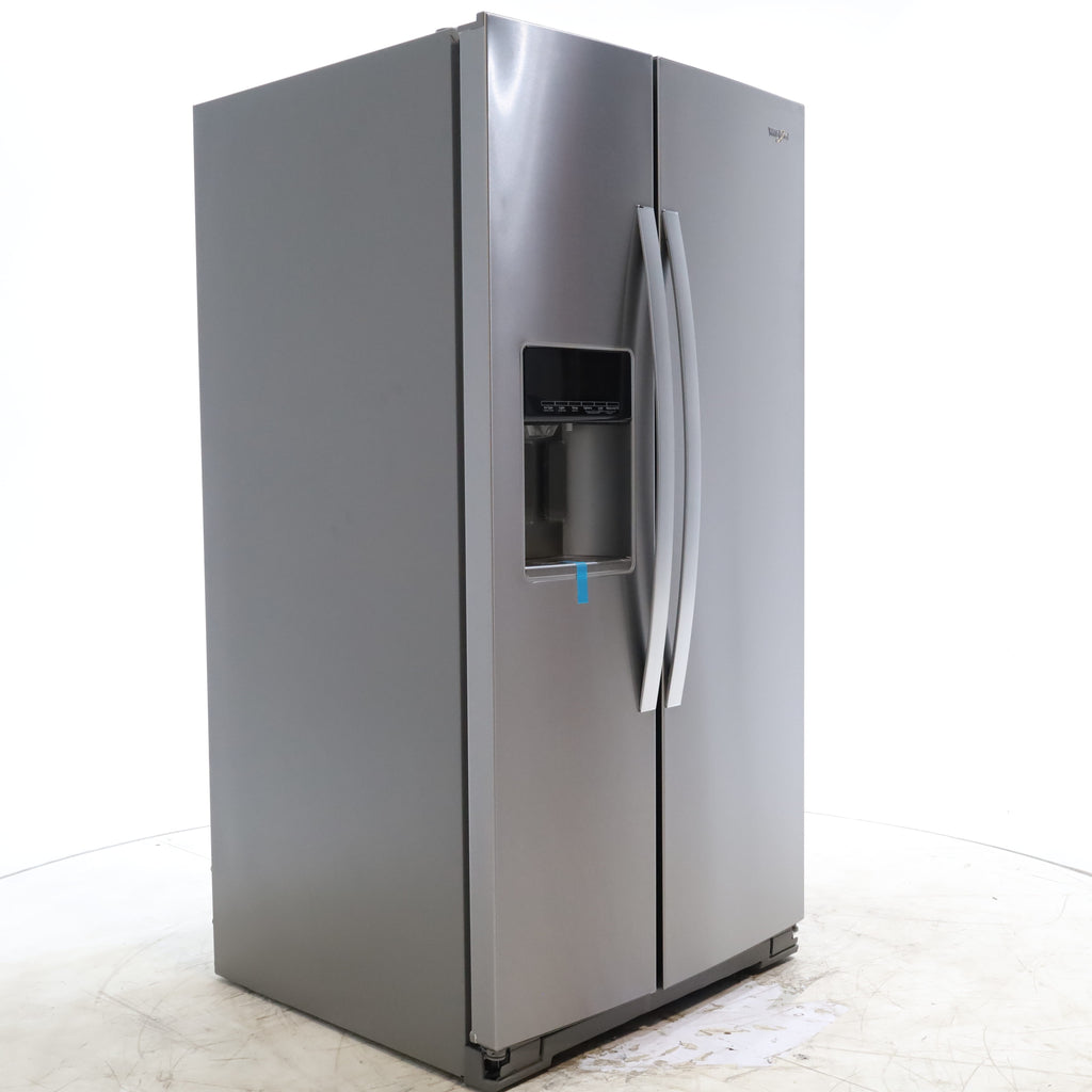 Pictures of Fingerprint-Resistant Stainless Steel Whirlpool 28.49 cu. ft. Side by Side Refrigerator with In Door Ice and Water Dispenser - Scratch & Dent - Minor - Neu Appliance Outlet - Discount Appliance Outlet in Austin, Tx