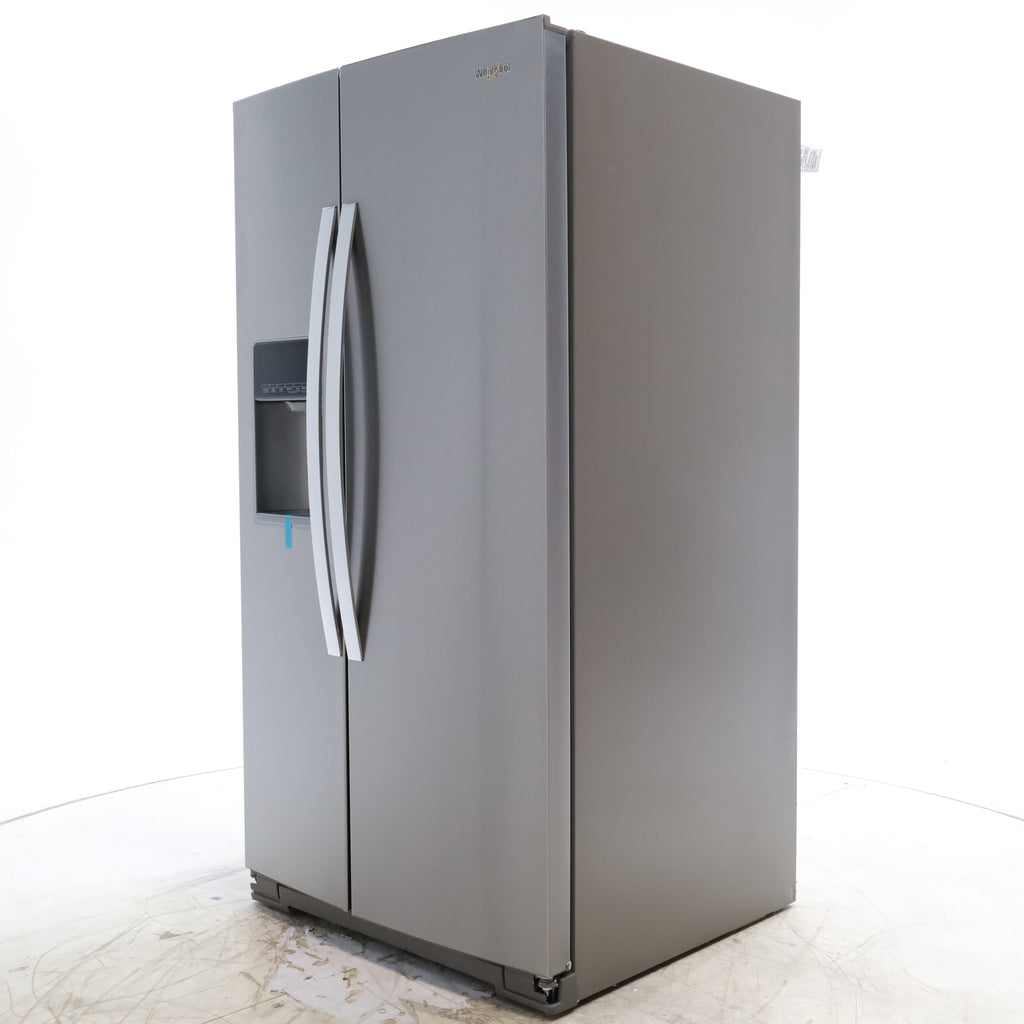 Pictures of Fingerprint-Resistant Stainless Steel Whirlpool 28.49 cu. ft. Side by Side Refrigerator with In Door Ice and Water Dispenser - Scratch & Dent - Minor - Neu Appliance Outlet - Discount Appliance Outlet in Austin, Tx