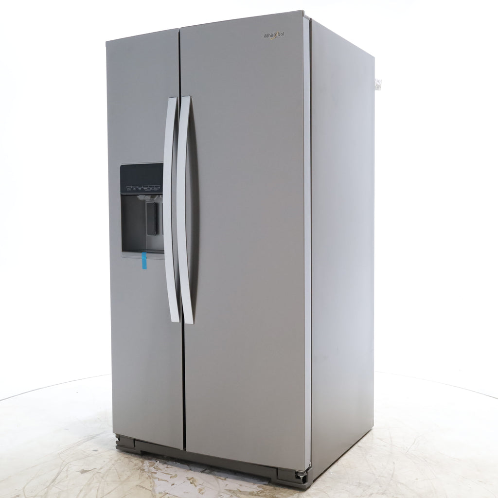 Pictures of Fingerprint-Resistant Stainless Steel Whirlpool 28.49 cu. ft. Side by Side Refrigerator with In Door Ice and Water Dispenser - Scratch & Dent - Minor - Neu Appliance Outlet - Discount Appliance Outlet in Austin, Tx