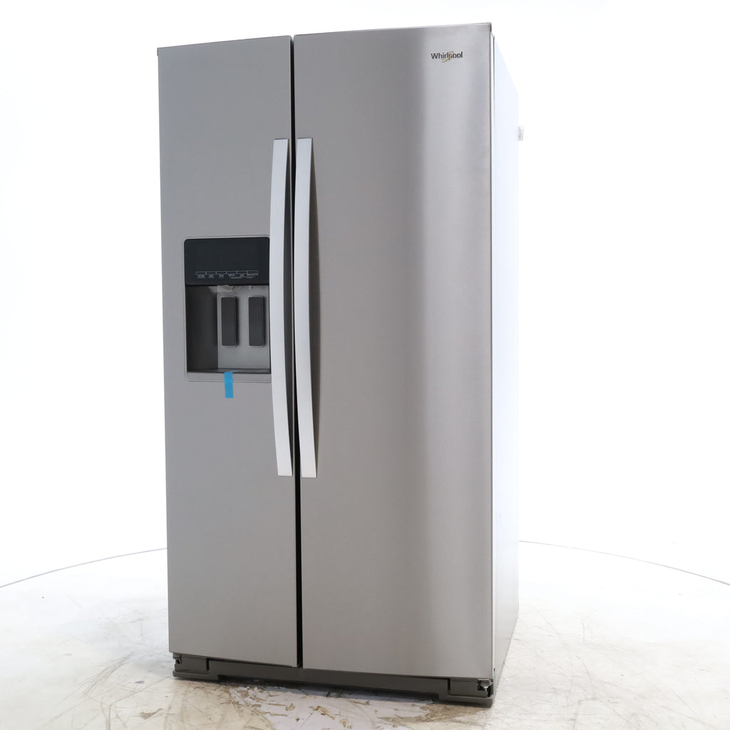 Pictures of Fingerprint-Resistant Stainless Steel Whirlpool 28.49 cu. ft. Side by Side Refrigerator with In Door Ice and Water Dispenser - Scratch & Dent - Minor - Neu Appliance Outlet - Discount Appliance Outlet in Austin, Tx