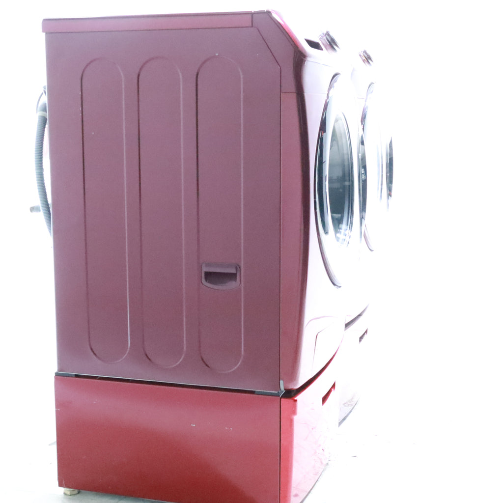 Pictures of Merlot Samsung Frontload ENERGY STAR 4.2 cu ft Washer on Pedestals with Steam Wash and Merlot Samsung Frontload Electric Dryer on Pedestals - Certified Refurbished - Neu Appliance Outlet - Discount Appliance Outlet in Austin, Tx