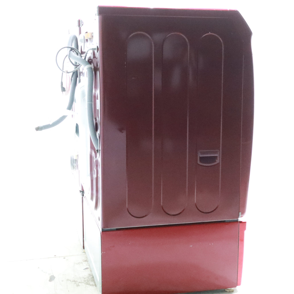 Pictures of Merlot Samsung Frontload ENERGY STAR 4.2 cu ft Washer on Pedestals with Steam Wash and Merlot Samsung Frontload Electric Dryer on Pedestals - Certified Refurbished - Neu Appliance Outlet - Discount Appliance Outlet in Austin, Tx