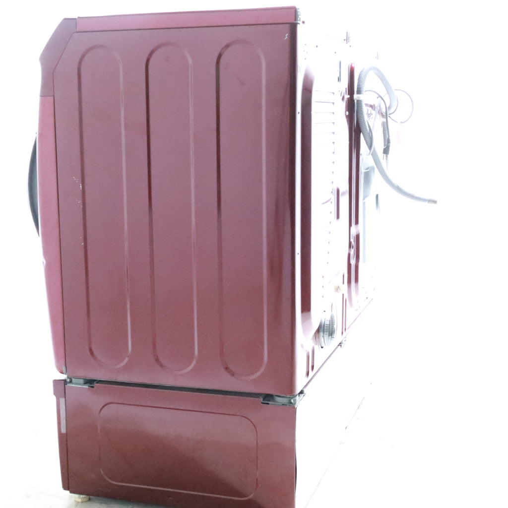 Pictures of Merlot Samsung Frontload ENERGY STAR 4.2 cu ft Washer on Pedestals with Steam Wash and Merlot Samsung Frontload Electric Dryer on Pedestals - Certified Refurbished - Neu Appliance Outlet - Discount Appliance Outlet in Austin, Tx