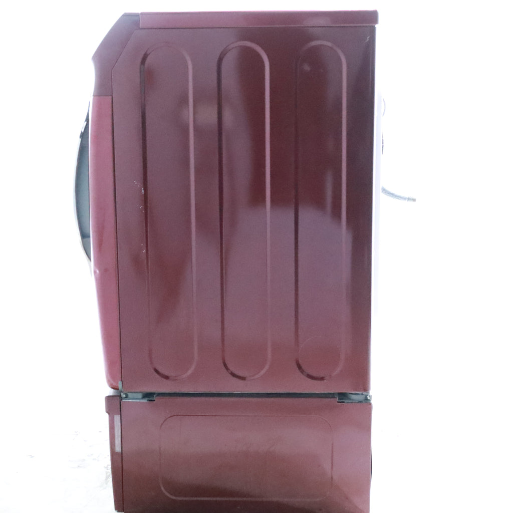 Pictures of Merlot Samsung Frontload ENERGY STAR 4.2 cu ft Washer on Pedestals with Steam Wash and Merlot Samsung Frontload Electric Dryer on Pedestals - Certified Refurbished - Neu Appliance Outlet - Discount Appliance Outlet in Austin, Tx