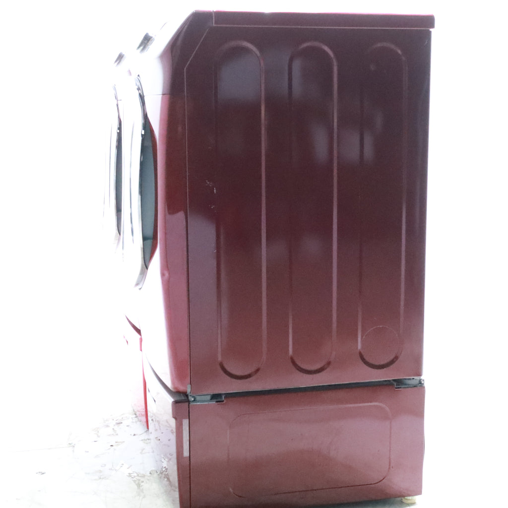 Pictures of Merlot Samsung Frontload ENERGY STAR 4.2 cu ft Washer on Pedestals with Steam Wash and Merlot Samsung Frontload Electric Dryer on Pedestals - Certified Refurbished - Neu Appliance Outlet - Discount Appliance Outlet in Austin, Tx