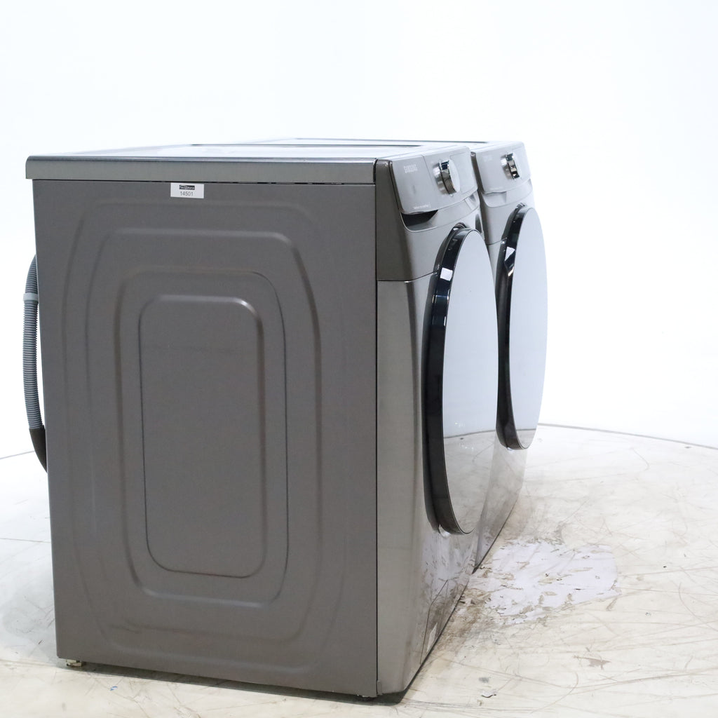 Platinum ENERGY STAR Samsung 4.5 cu. ft. Front Load Washer with WiFi Connectivity and Platinum Samsung 7.5 cu. ft. Front Load Electric Dryer with Steam - Scratch and Dent - Minor
