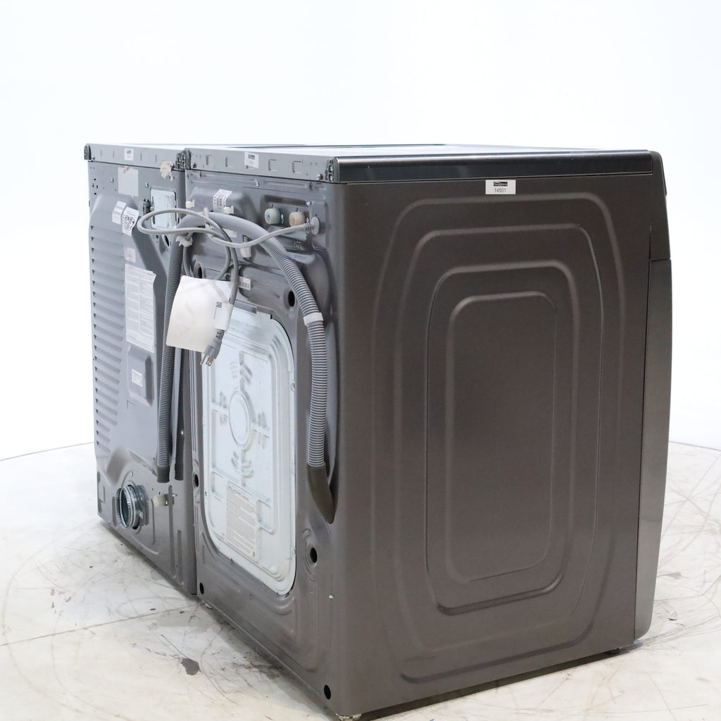Platinum ENERGY STAR Samsung 4.5 cu. ft. Front Load Washer with WiFi Connectivity and Platinum Samsung 7.5 cu. ft. Front Load Electric Dryer with Steam - Scratch and Dent - Minor