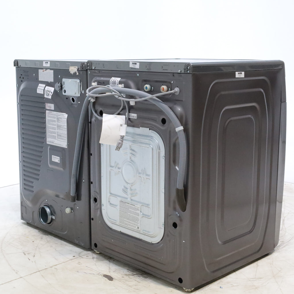 Platinum ENERGY STAR Samsung 4.5 cu. ft. Front Load Washer with WiFi Connectivity and Platinum Samsung 7.5 cu. ft. Front Load Electric Dryer with Steam - Scratch and Dent - Minor