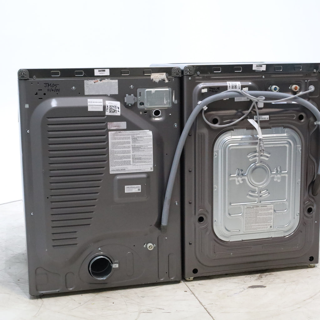 Platinum ENERGY STAR Samsung 4.5 cu. ft. Front Load Washer with WiFi Connectivity and Platinum Samsung 7.5 cu. ft. Front Load Electric Dryer with Steam - Scratch and Dent - Minor