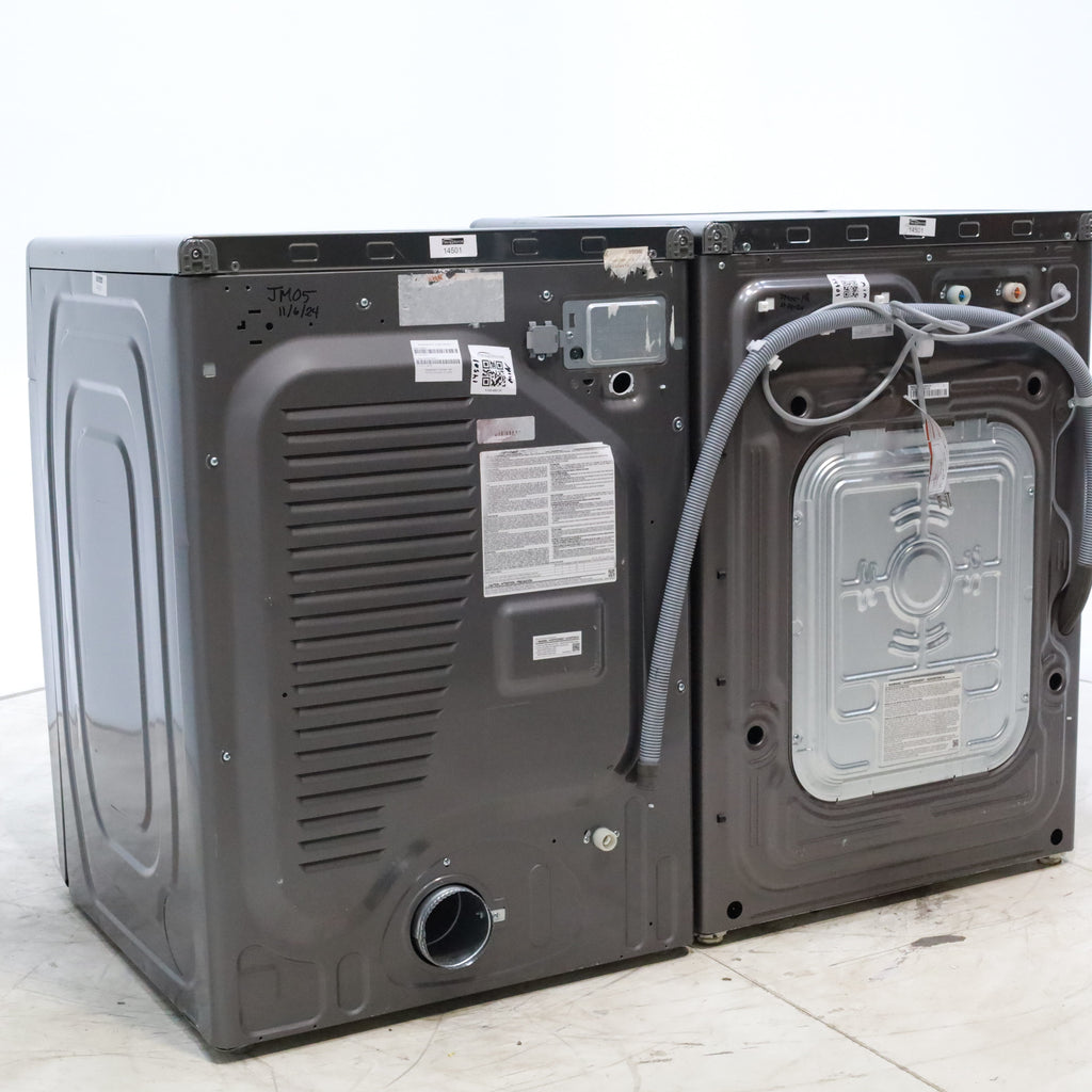 Platinum ENERGY STAR Samsung 4.5 cu. ft. Front Load Washer with WiFi Connectivity and Platinum Samsung 7.5 cu. ft. Front Load Electric Dryer with Steam - Scratch and Dent - Minor