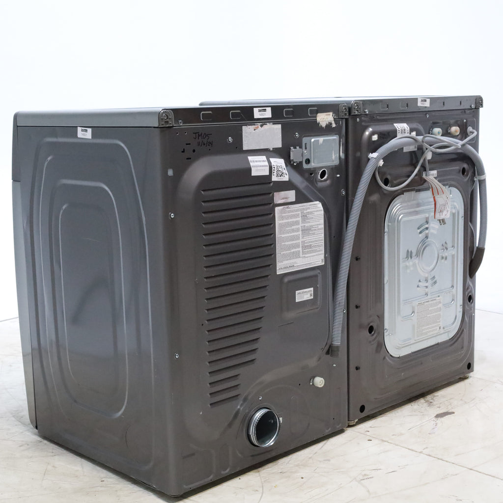 Platinum ENERGY STAR Samsung 4.5 cu. ft. Front Load Washer with WiFi Connectivity and Platinum Samsung 7.5 cu. ft. Front Load Electric Dryer with Steam - Scratch and Dent - Minor