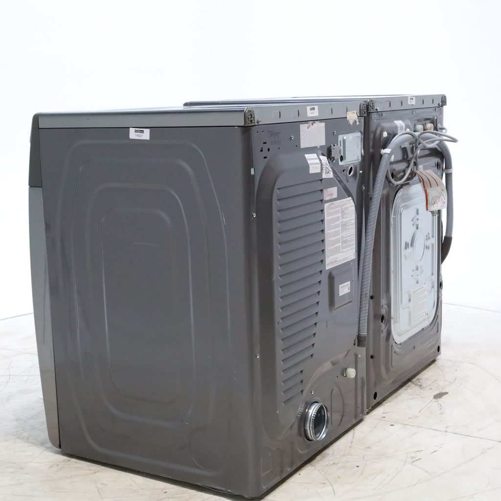 Platinum ENERGY STAR Samsung 4.5 cu. ft. Front Load Washer with WiFi Connectivity and Platinum Samsung 7.5 cu. ft. Front Load Electric Dryer with Steam - Scratch and Dent - Minor