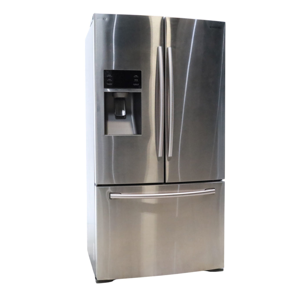 Pictures of Counter Depth Stainless Steel ENERGY STAR Samsung 22.5 cu. ft. 3 Door French Door Refrigerator with Dual Ice Maker - Certified Refurbished - Neu Appliance Outlet - Discount Appliance Outlet in Austin, Tx
