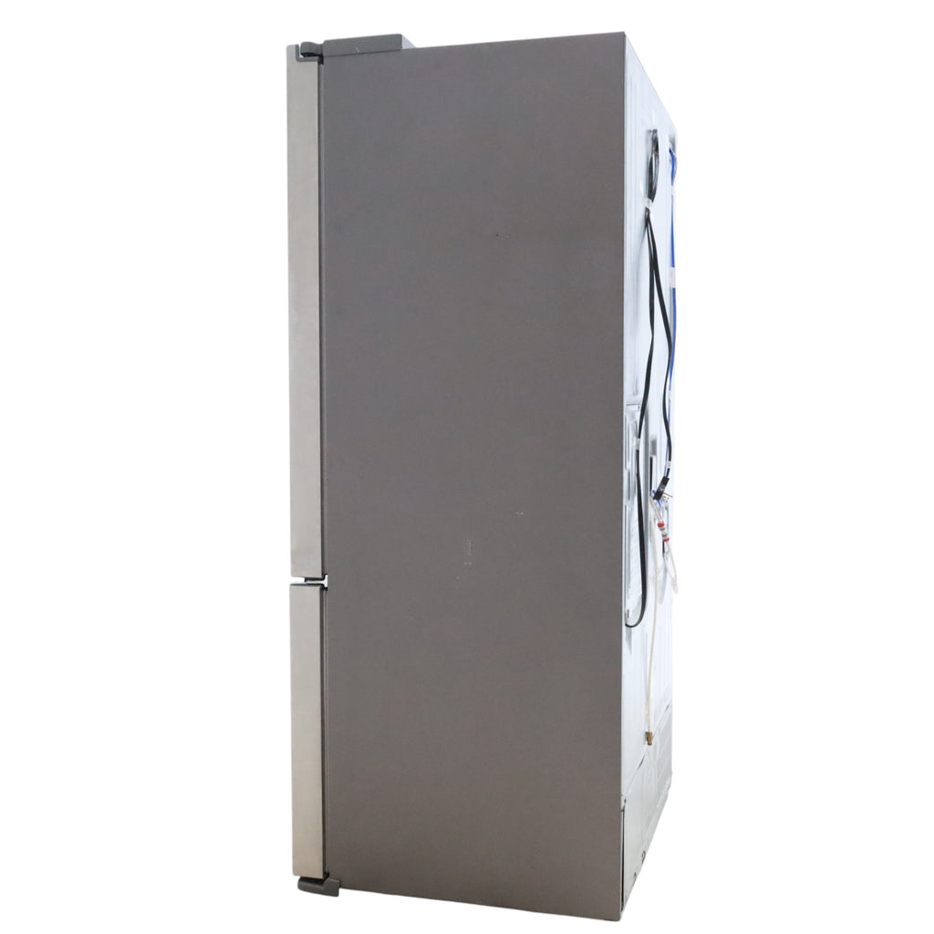 Counter Depth Stainless Steel ENERGY STAR Samsung 22.5 cu. ft. 3 Door French Door Refrigerator with Dual Ice Maker  - Certified Refurbished