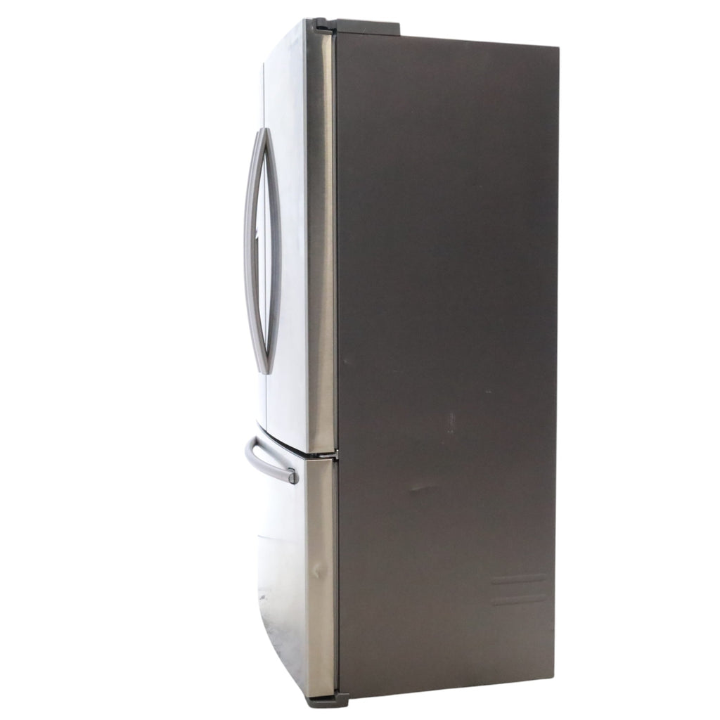 Counter Depth Stainless Steel ENERGY STAR Samsung 22.5 cu. ft. 3 Door French Door Refrigerator with Dual Ice Maker  - Certified Refurbished