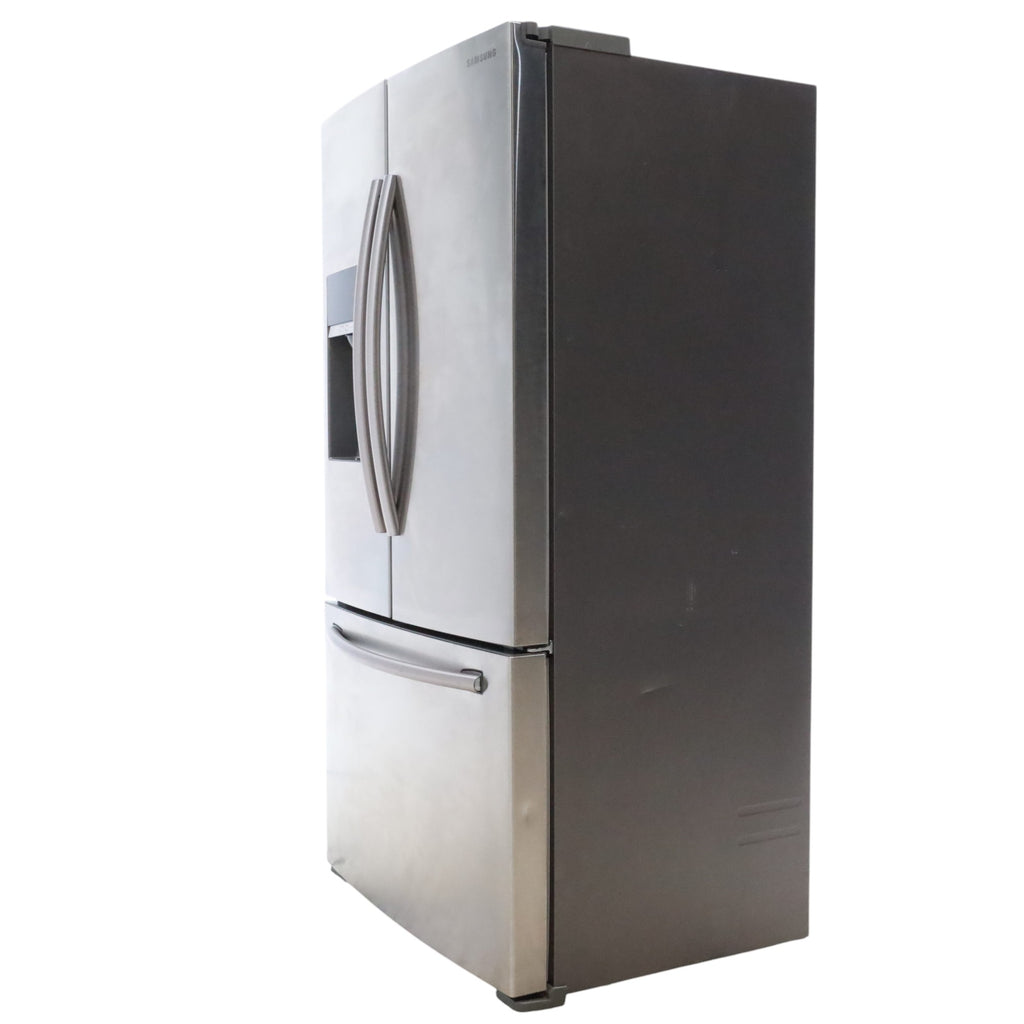 Counter Depth Stainless Steel ENERGY STAR Samsung 22.5 cu. ft. 3 Door French Door Refrigerator with Dual Ice Maker  - Certified Refurbished