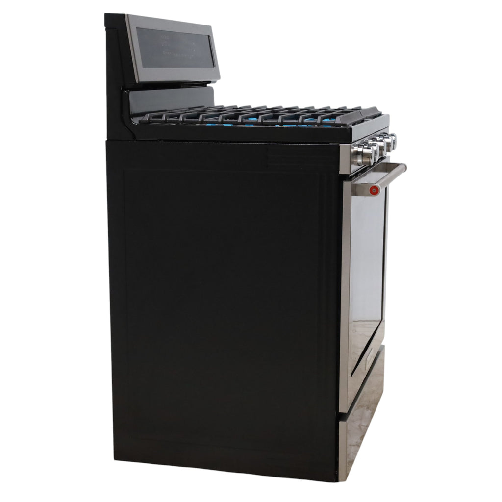 Stainless Steel with Printshield Finish KitchenAid 30-in 5 Burners 5.8-cu ft Self-cleaning Convection Oven Freestanding Natural Gas Range - Open Box