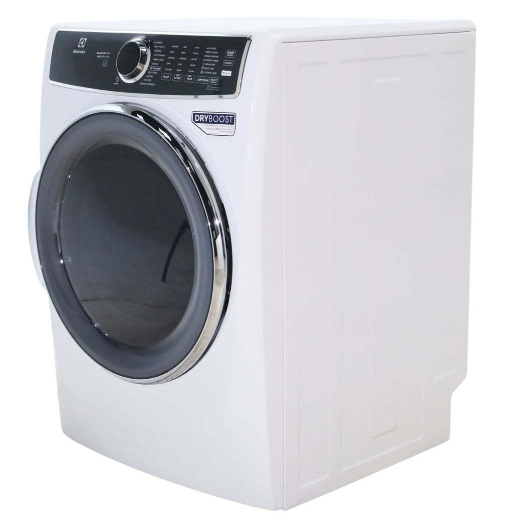 ENERGY STAR Electrolux 8.0 cu. ft. Front Load Electric Dryer with Perfect Steam  ELFE7637AW - Scratch & Dent - Minor