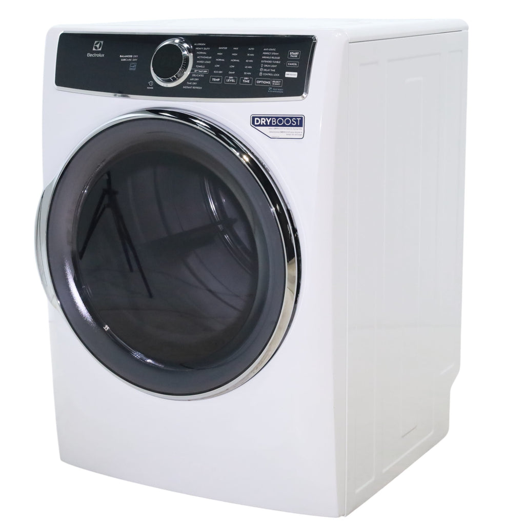 ENERGY STAR Electrolux 8.0 cu. ft. Front Load Electric Dryer with Perfect Steam  ELFE7637AW - Scratch & Dent - Minor