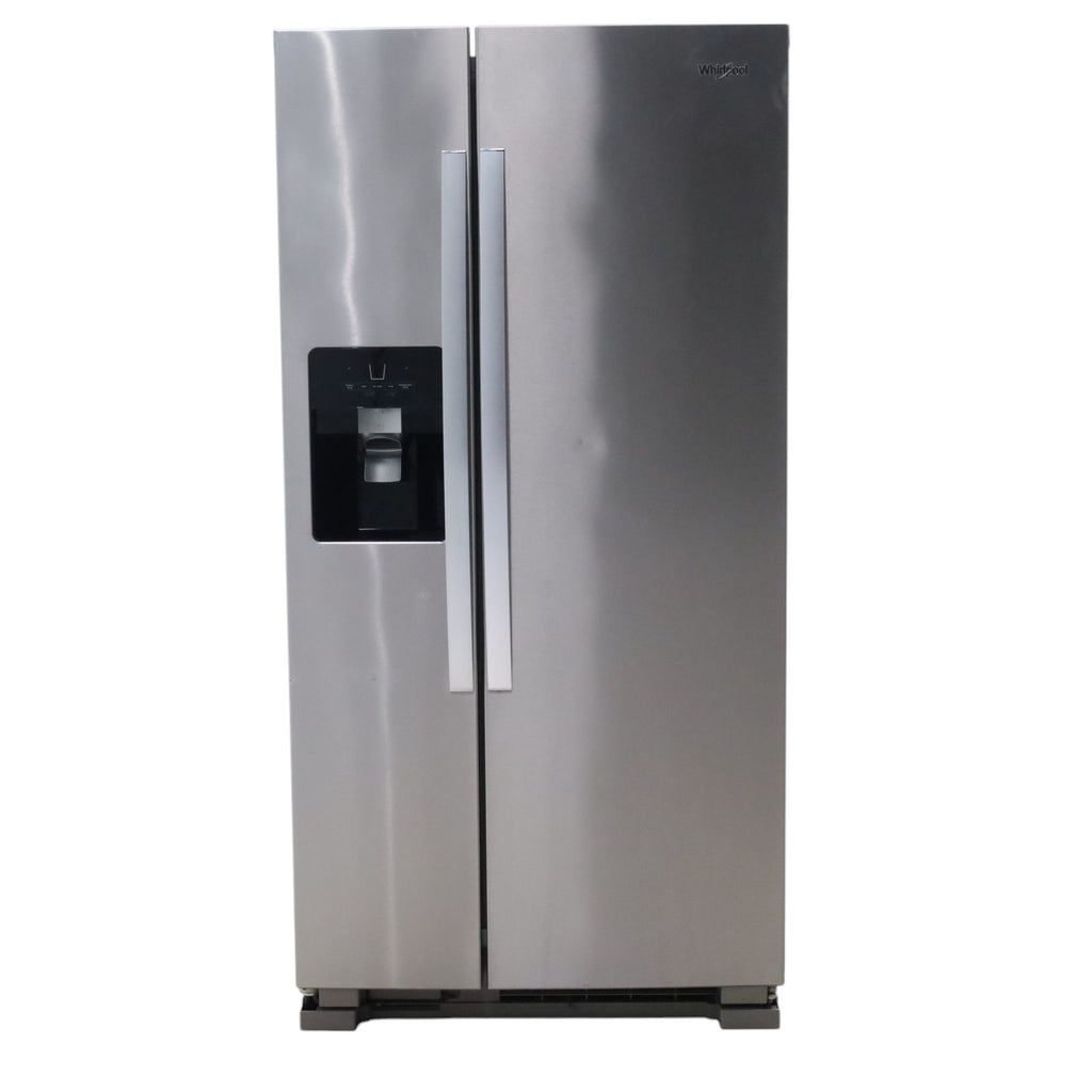Pictures of 33 in. Wide Fingerprint-Resistant Stainless Steel Whirlpool 21.4 cu. ft. Side by Side Refrigerator with In Door Ice and Water Dispenser - Certified Refurbished - Neu Appliance Outlet - Discount Appliance Outlet in Austin, Tx