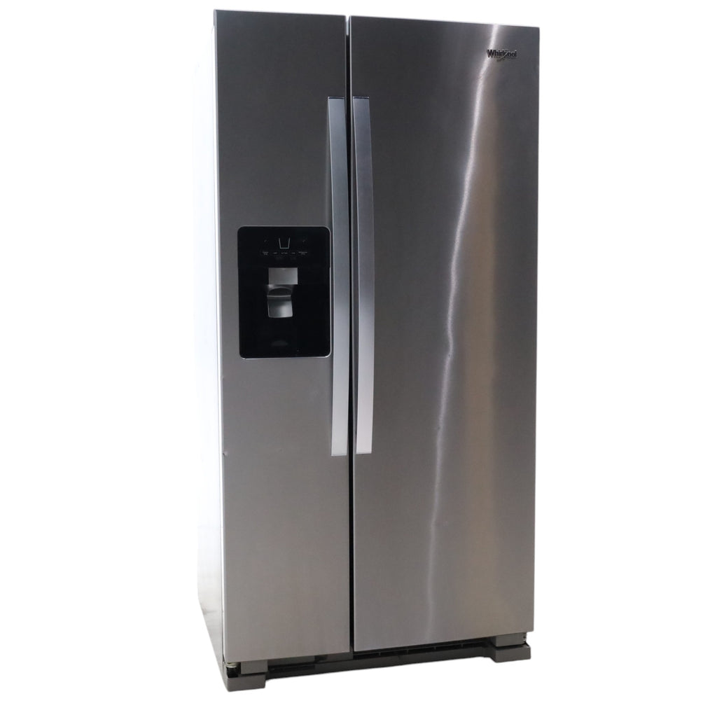 Pictures of 33 in. Wide Fingerprint-Resistant Stainless Steel Whirlpool 21.4 cu. ft. Side by Side Refrigerator with In Door Ice and Water Dispenser - Certified Refurbished - Neu Appliance Outlet - Discount Appliance Outlet in Austin, Tx