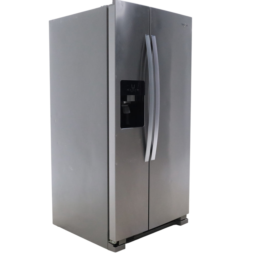 Pictures of 33 in. Wide Fingerprint-Resistant Stainless Steel Whirlpool 21.4 cu. ft. Side by Side Refrigerator with In Door Ice and Water Dispenser - Certified Refurbished - Neu Appliance Outlet - Discount Appliance Outlet in Austin, Tx